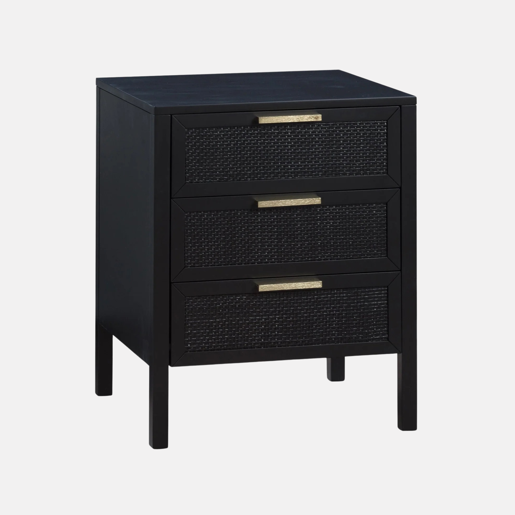 Stamford 3 Drawer Bedside - Black