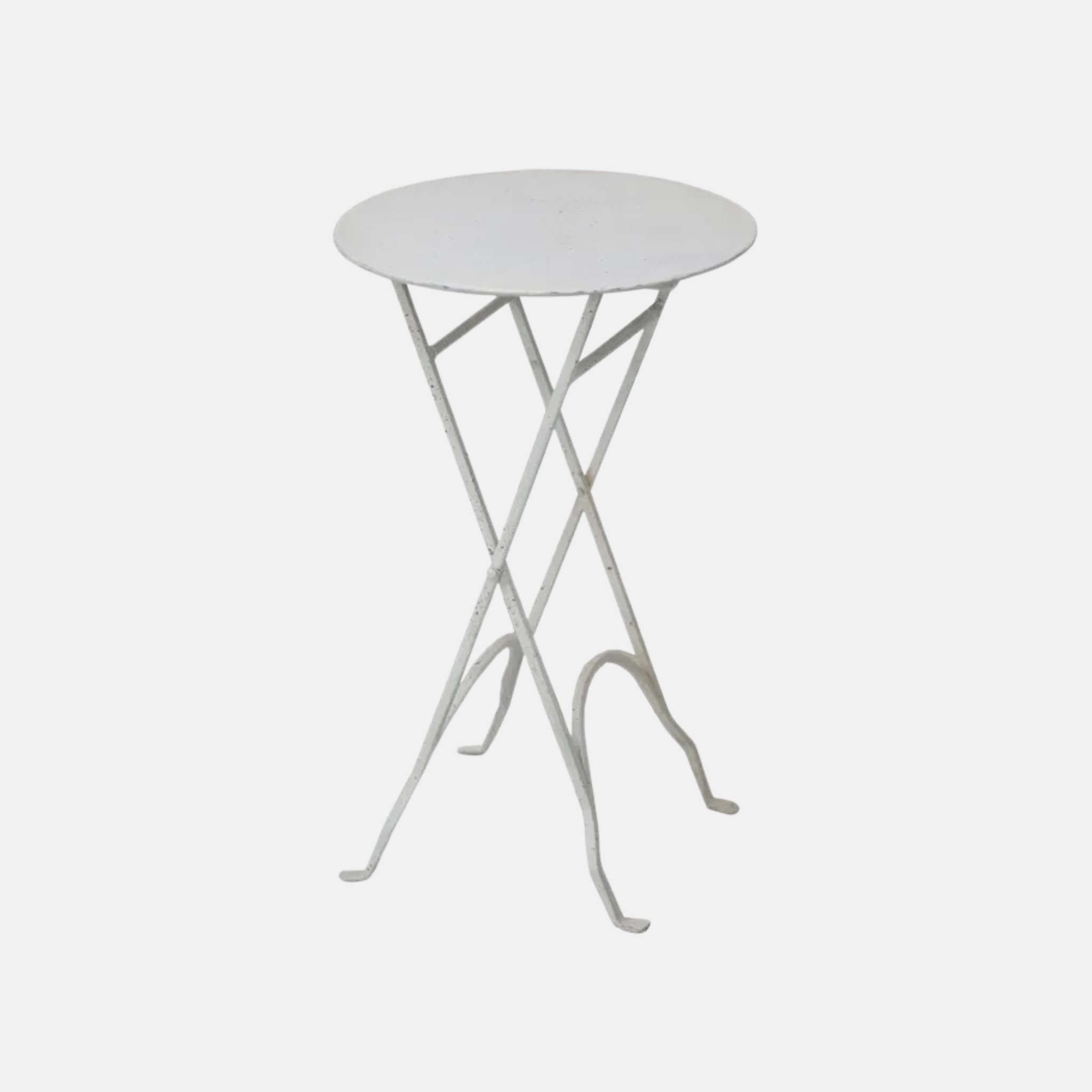 Iron Folding Table Round - White