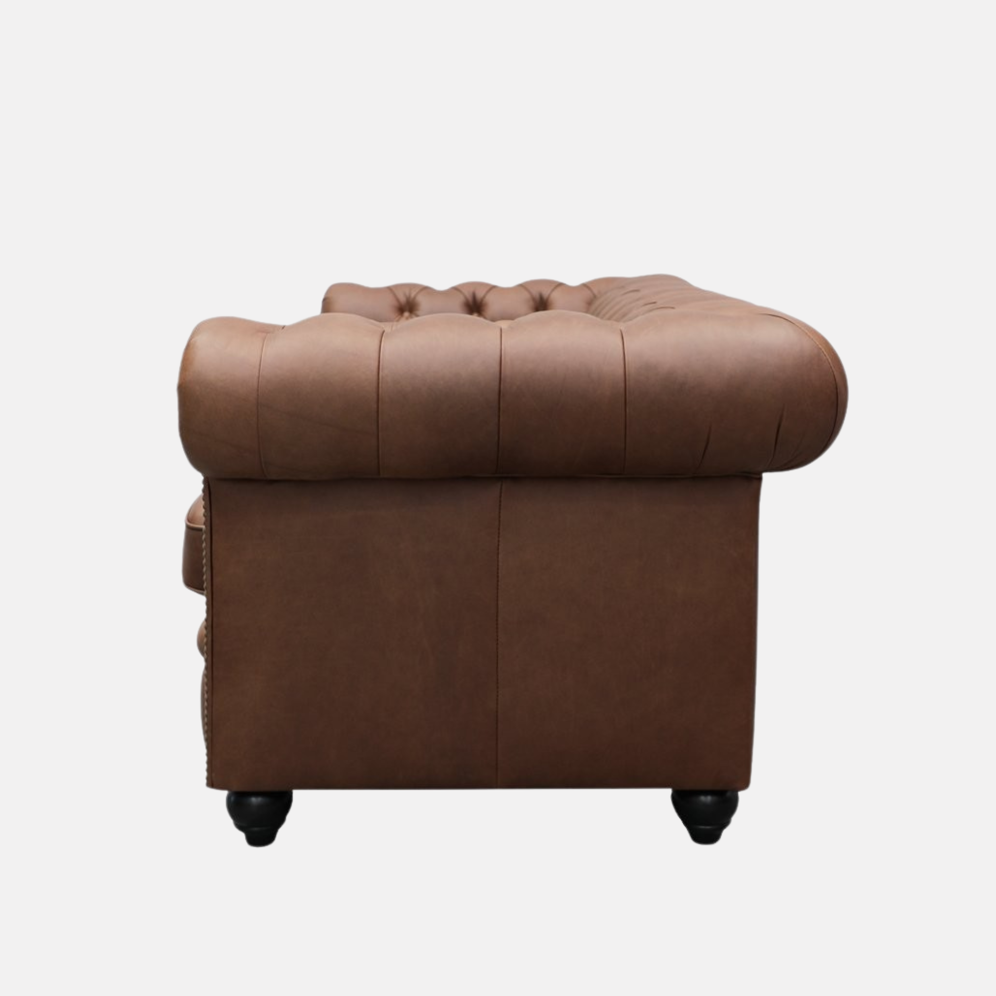 Stanhope 3 Seater Italian Leather Sofa - Nutmeg