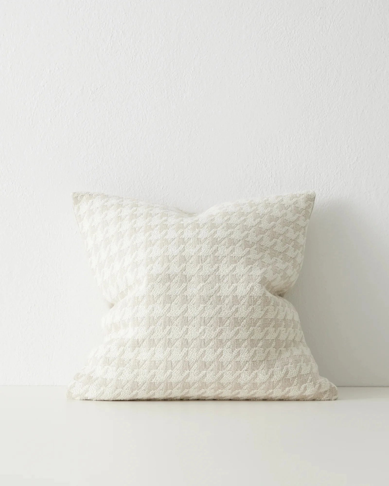 Giovanni Feather  Houndstooth Cushion - Salt