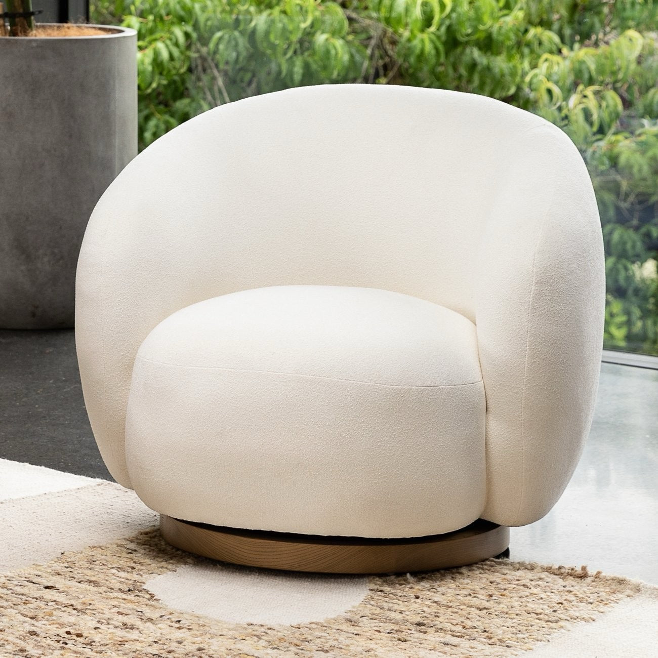 Aaron Swivel Armchair - Cream
