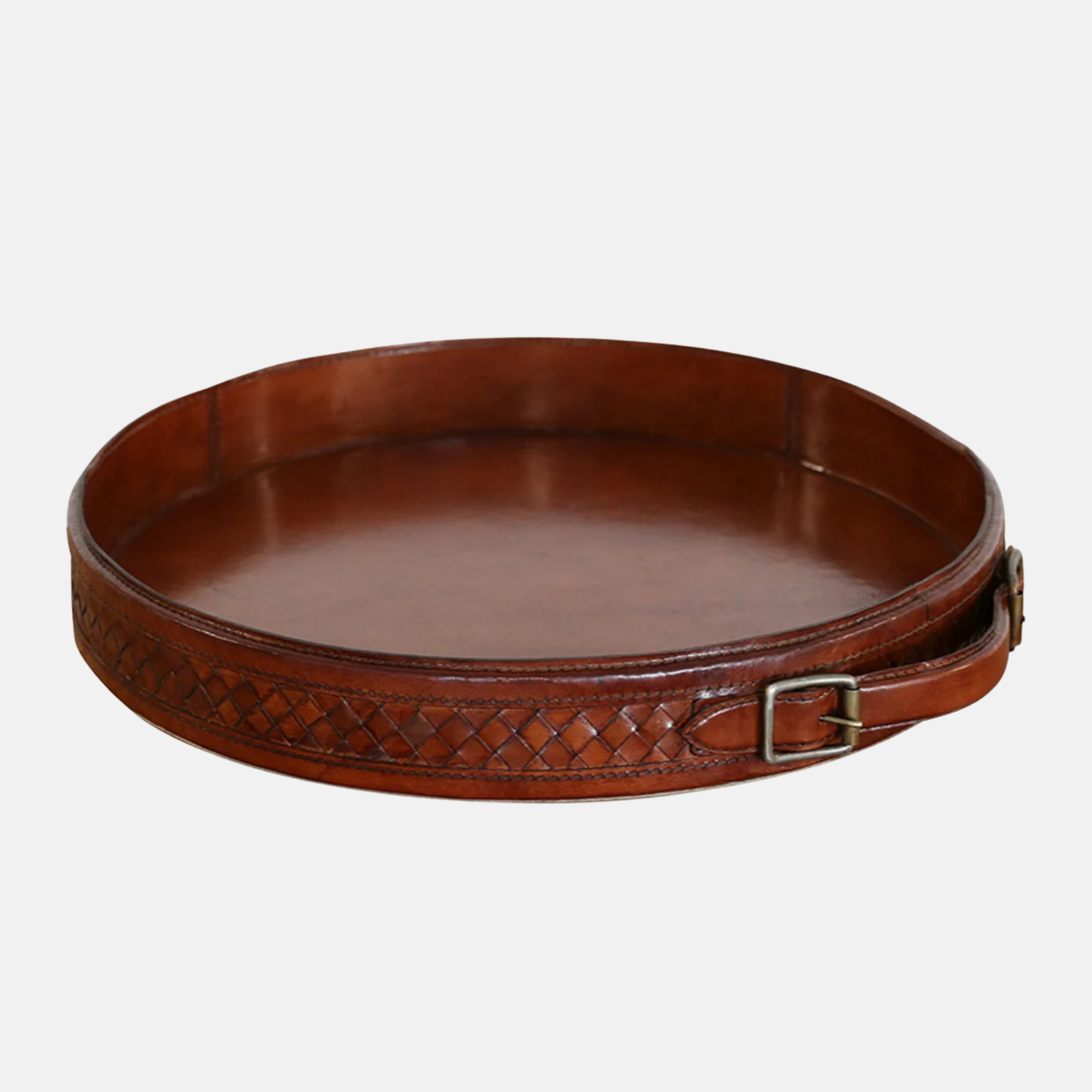 Round Leather Tray