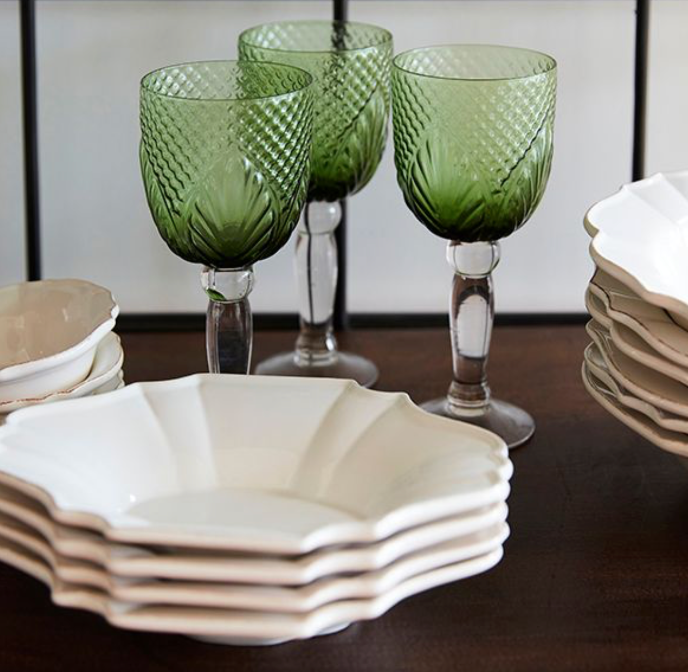 Vintage Goblets Set of Eight - Green