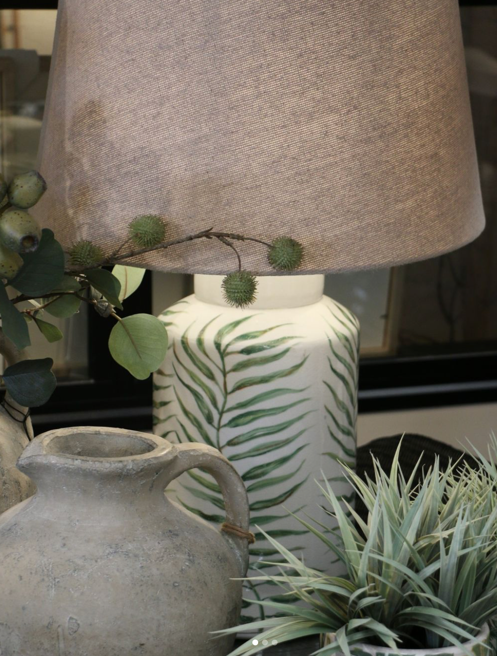 Palm Leaf Ceramic Lamp