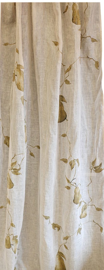 Linen Branche de Poire Curtains