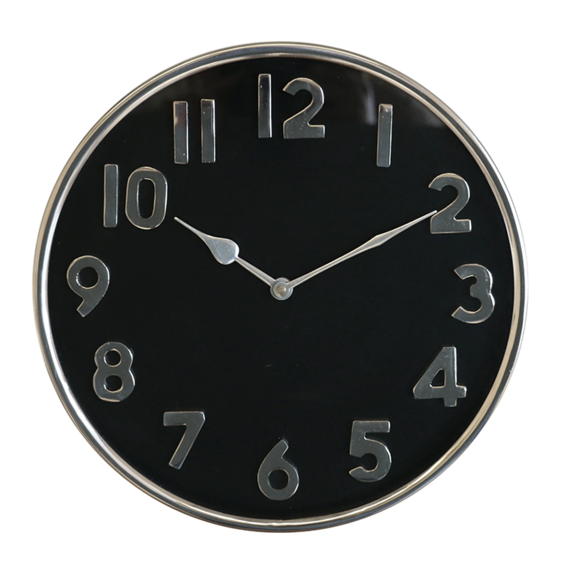 Metro Nickel Finish Round Clock