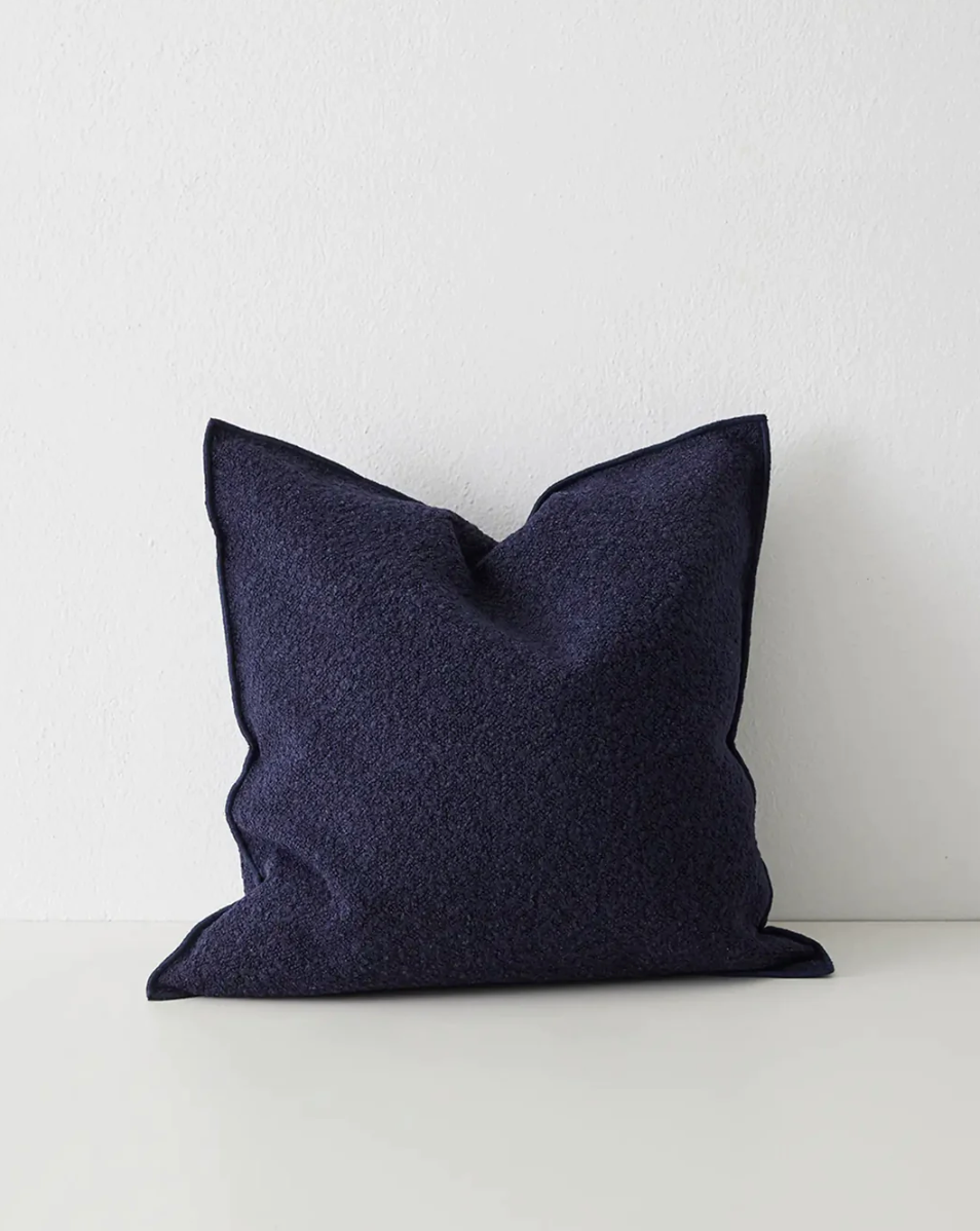 Alberto Feather Filled Bouclé Cushion - Midnight