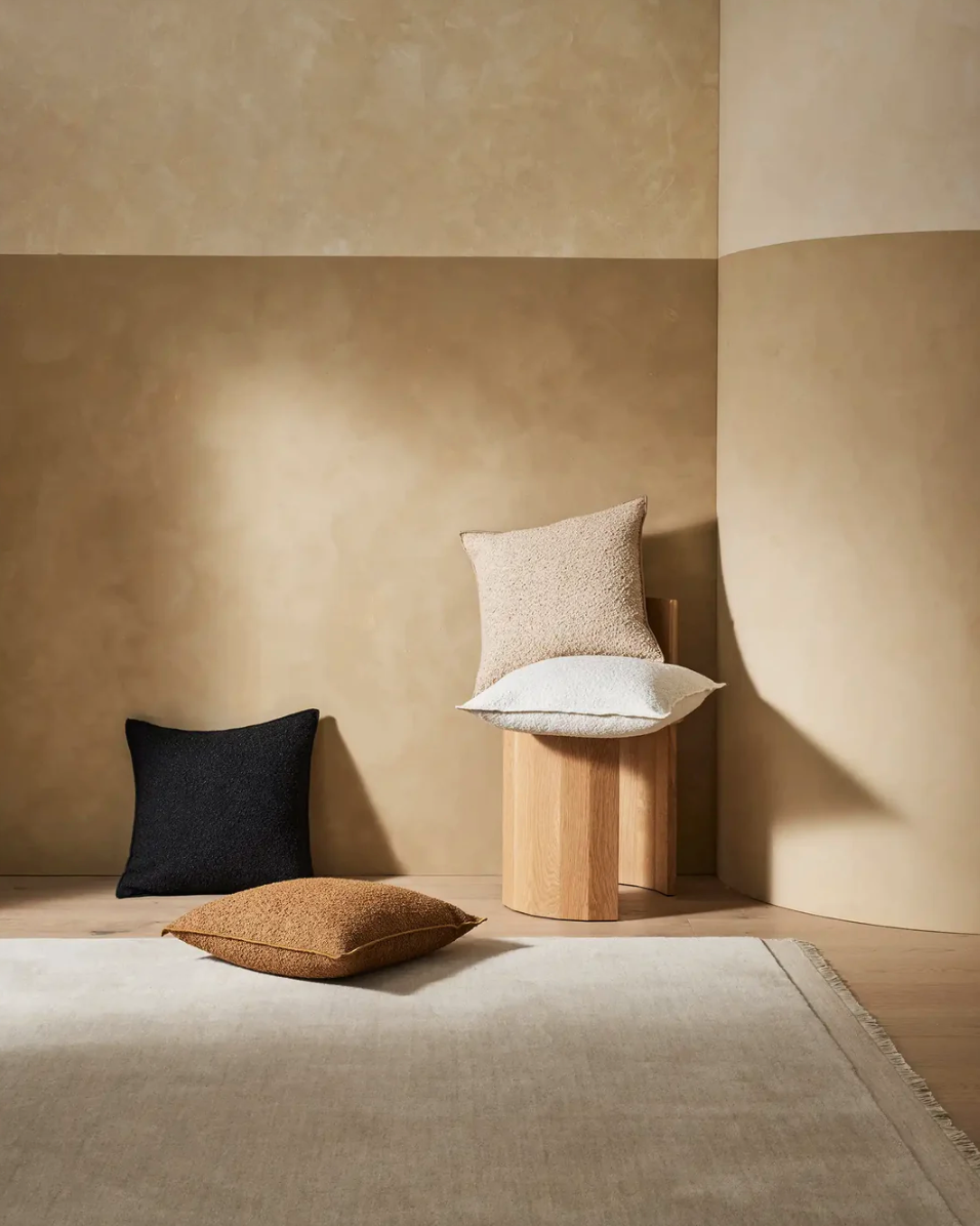 Alberto Feather Filled Bouclé Cushion - Ivory