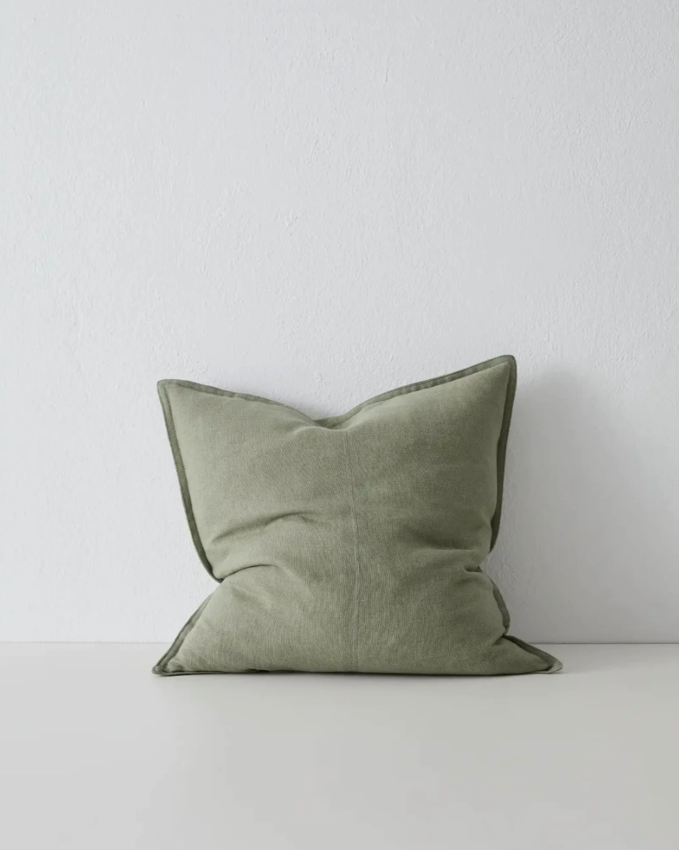 Como Linen Feather Filled Cushion - Olive
