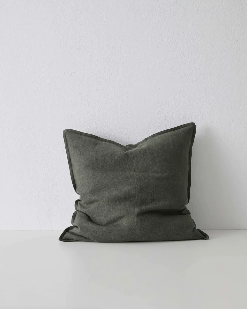Como Linen Feather Filled Cushion - Khaki