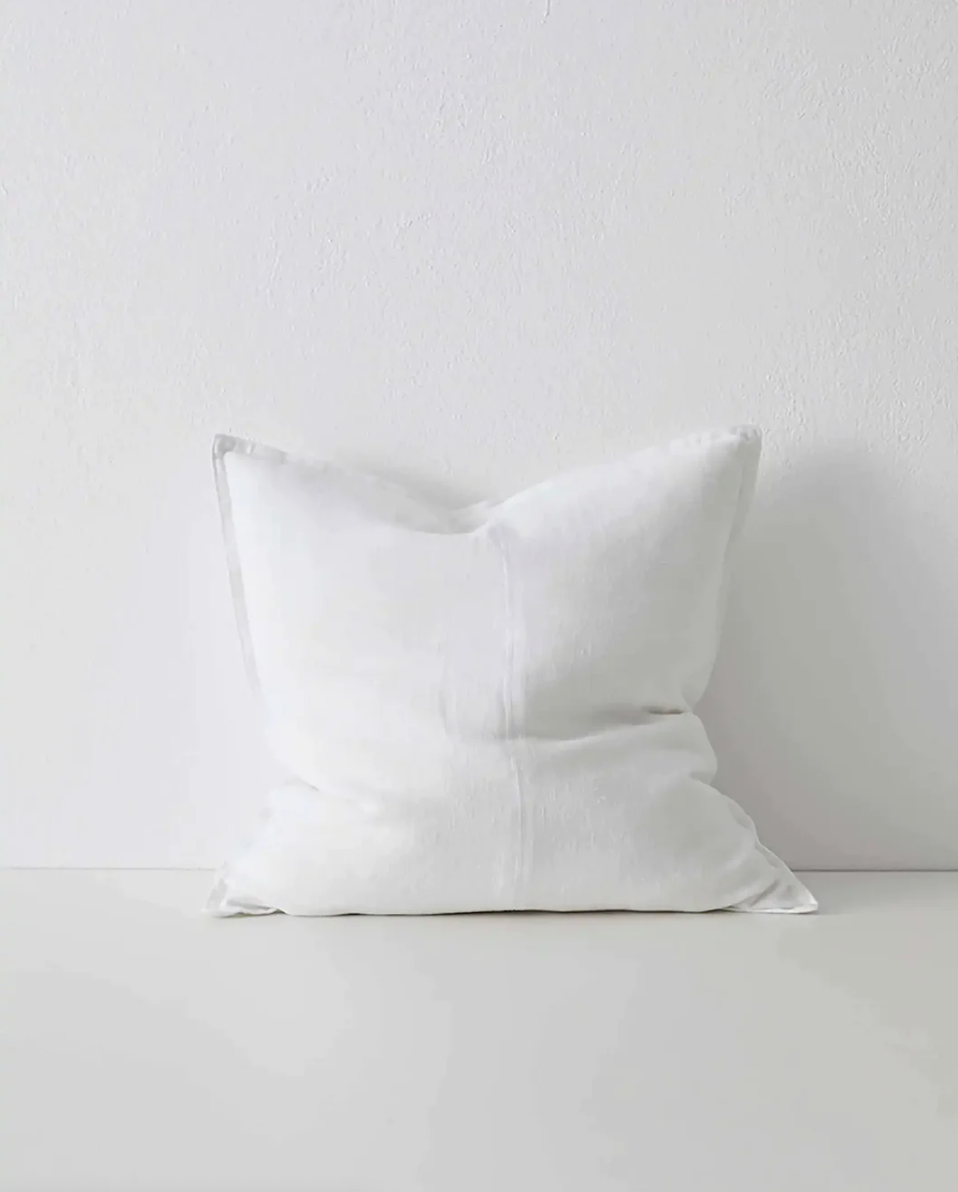 Como Linen Feather Filled Cushion - Snow