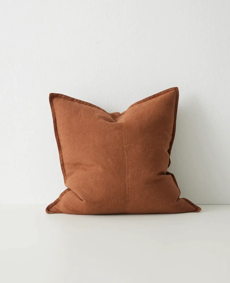 Como Linen Feather Filled Cushion - Tobacco