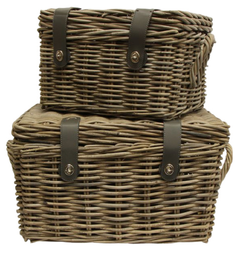 Grove Rattan Hamper Baskets (Set of 2)