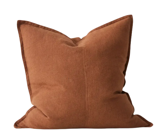 Como Linen Feather Filled Cushion - Tobacco