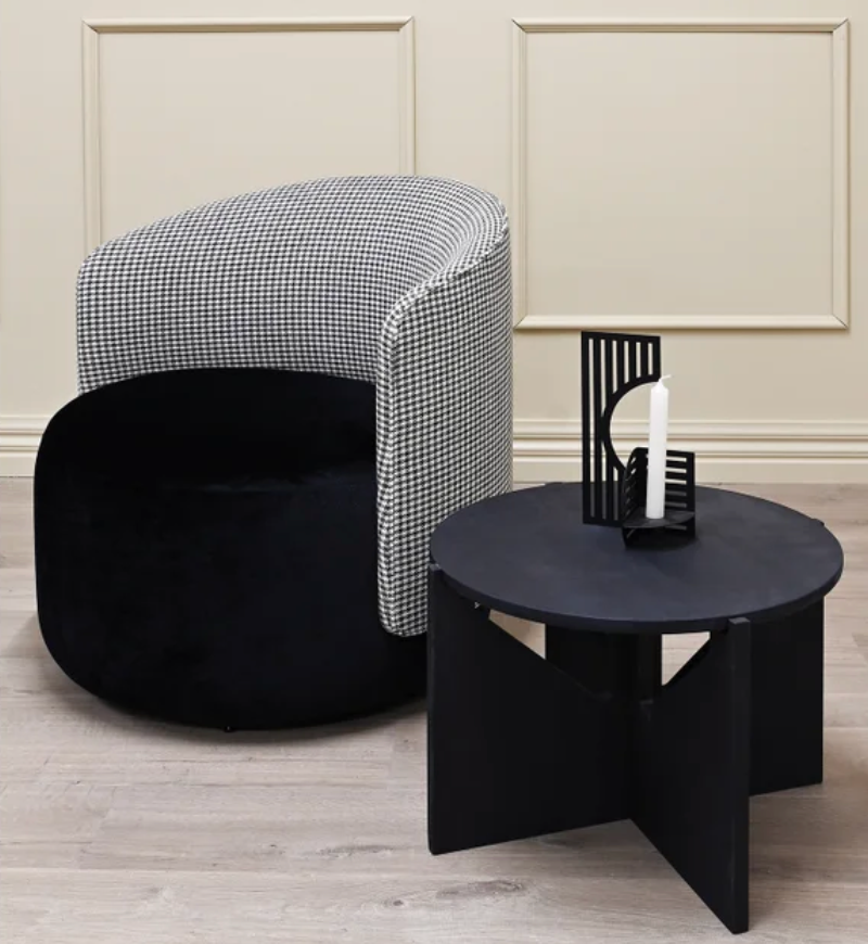 Estella Swivel Armchair - Houndstooth