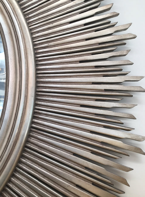 Sunburst Mirror Oval Silver