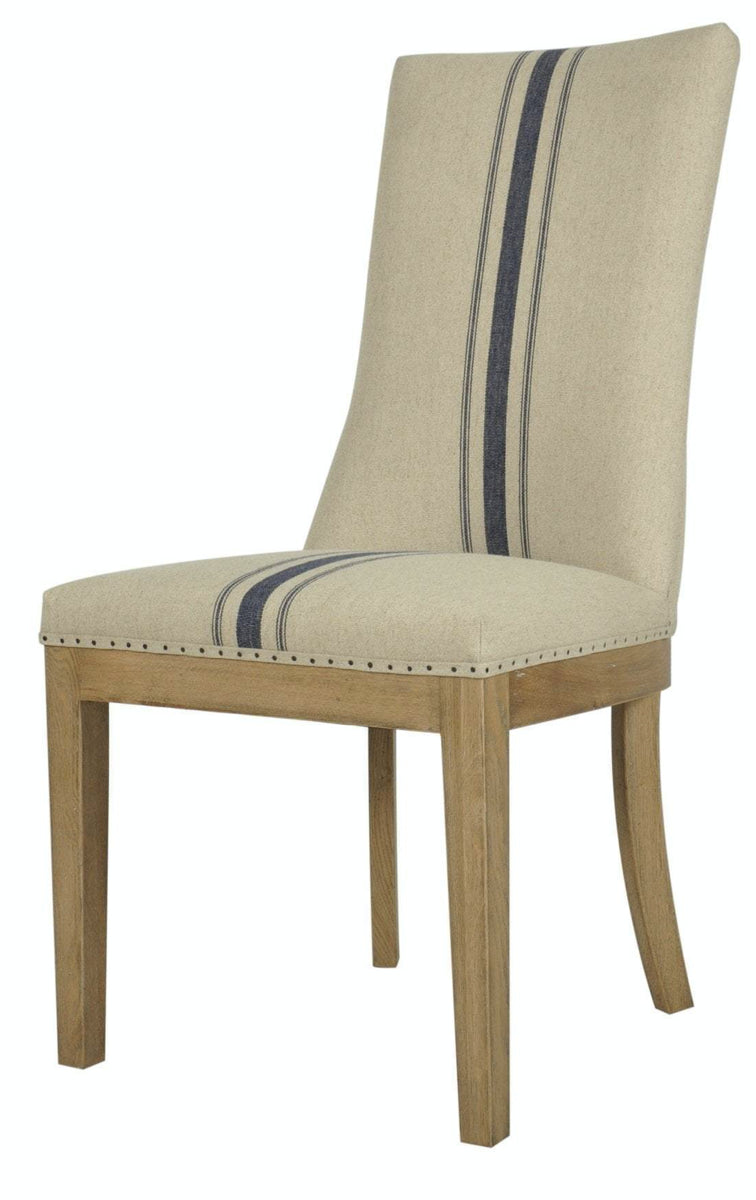 Oakwood Dining Chair Blue Stripe 