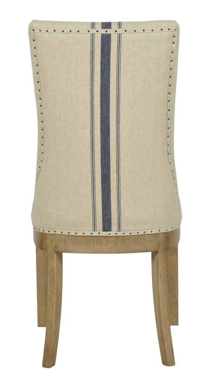 Oakwood Dining Chair Blue Stripe 