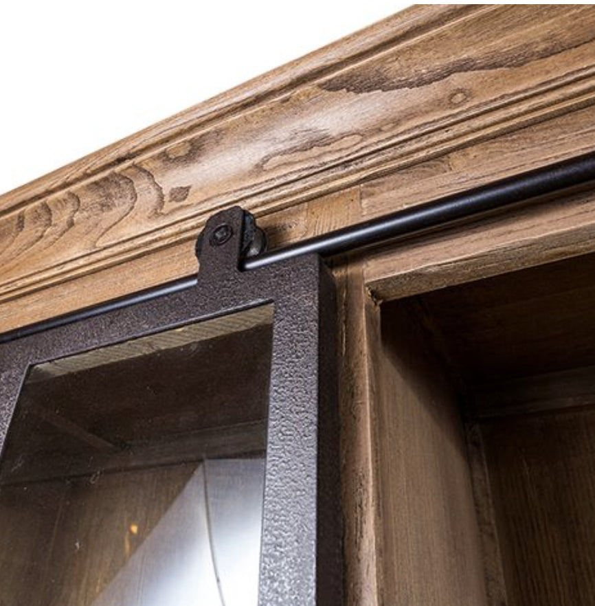 Farmhouse Sliding Double Door Cabinet 